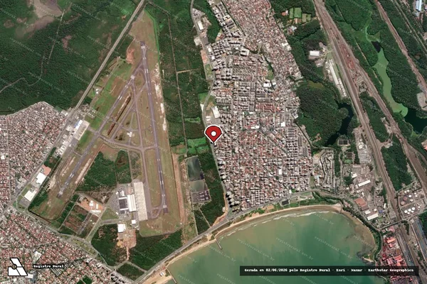 Imagem de satélite de Infração da Flora em Domingos Martins - ES (marcador da localização)