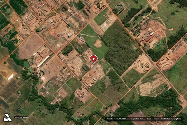 Imagem de satélite de Infração Ambiental em Aripuanã - MT (marcador da localização)