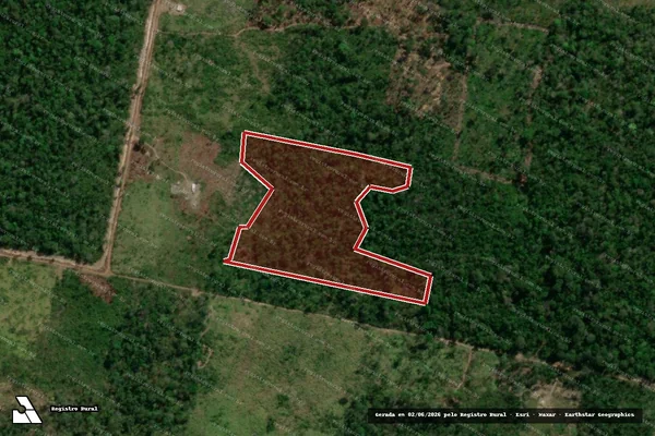 Imagem de satélite de Infração da Flora em Sapucaia - PA