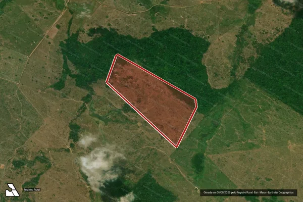 Imagem de satélite — Embargo IBAMA — Infração da Flora — Sapucaia/PA