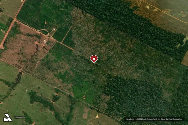 Imagem de satélite de Infração da Flora em Porto Velho - RO (marcador da localização)