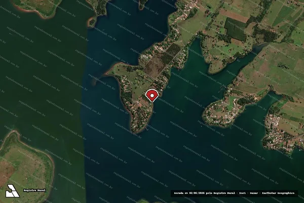 Imagem de satélite de Infração Ambiental em Santa Fé do Sul - SP (marcador da localização)