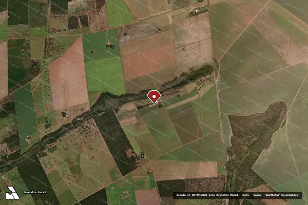 Imagem de satélite de Infração da Flora em Baliza - GO (marcador da localização)