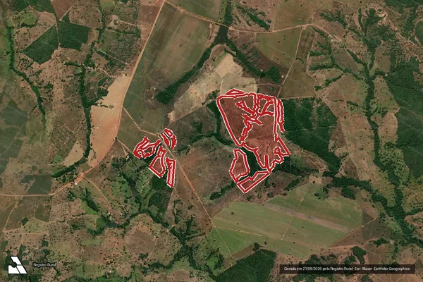 Imagem de satélite — Embargo IBAMA — Infração da Flora - Porangatu/GO