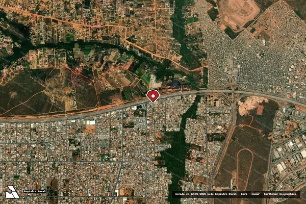 Imagem de satélite de Infração da Flora em Brasília - DF (marcador da localização)