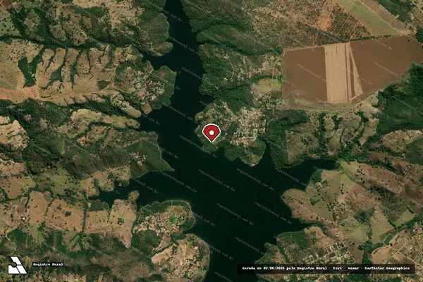 Imagem de satélite de Infração Ambiental em Santo Antônio do Descoberto - GO (marcador da localização)