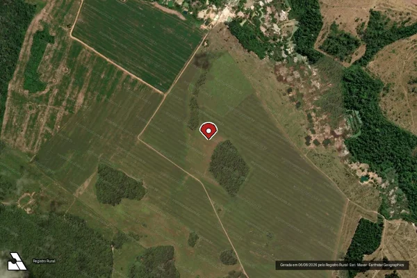 Imagem de satélite de Infração Ambiental em Novo Mundo - MT (marcador da localização)