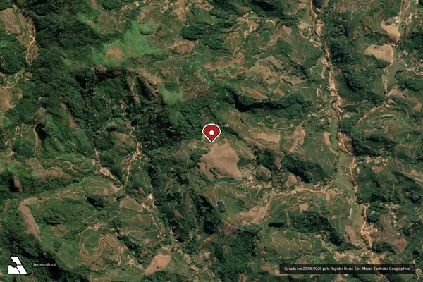 Imagem de satélite de Infração da Fauna em Simonésia - MG (marcador da localização)