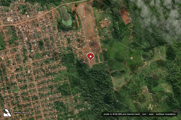 Imagem de satélite de Infração Ambiental em Medicilândia - PA (marcador da localização)