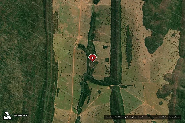 Imagem de satélite de Infração Ambiental em Rondonópolis - MT (marcador da localização)