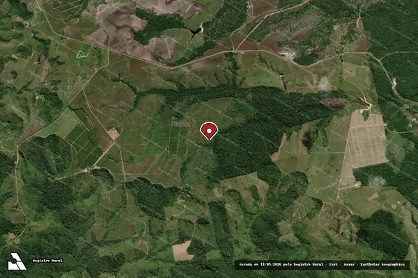 Imagem de satélite de Infração Ambiental em Santa Luzia - BA (marcador da localização)