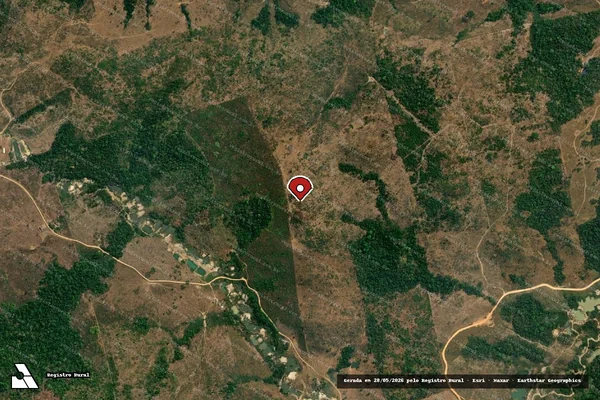 Imagem de satélite de Infração Ambiental em Apiacás - MT (marcador da localização)