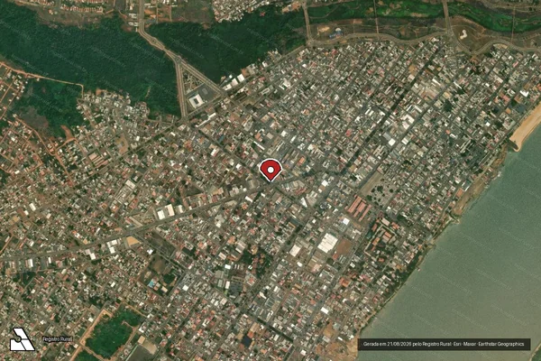 Imagem de satélite de Infração Ambiental em Altamira - PA (marcador da localização)