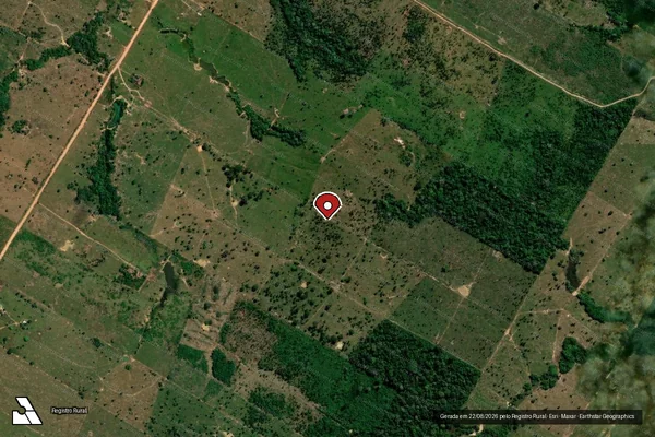 Imagem de satélite de Infração Ambiental em Porto Velho - RO (marcador da localização)