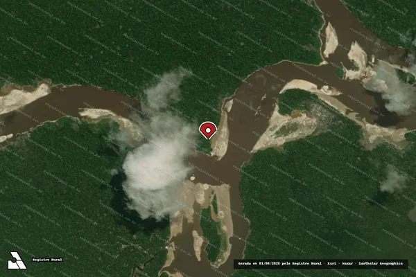 Imagem de satélite — Embargo IBAMA — Infração referente a Qualidade Ambiental - Japurá/AM