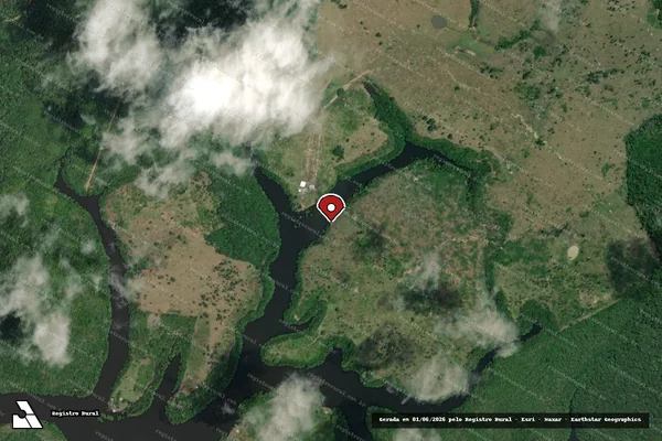 Imagem de satélite de Infração da Flora em Manaus - AM (marcador da localização)