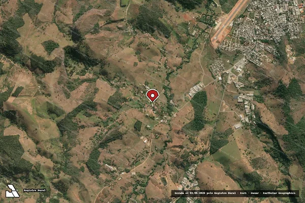 Imagem de satélite de Infração Ambiental em Cachoeiro de Itapemirim - ES (marcador da localização)