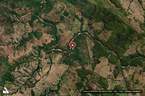 Imagem de satélite de Infração Ambiental em Goiás - GO (marcador da localização)