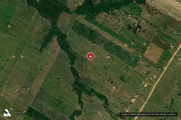 Imagem de satélite de Desmatamento em Porto Velho - RO (marcador da localização)