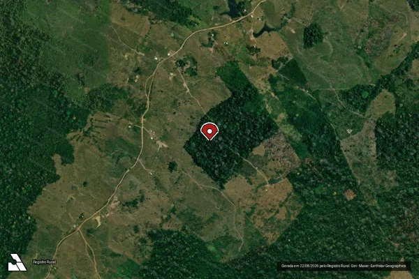 Imagem de satélite de Infração da Flora em Feijó - AC (marcador da localização)