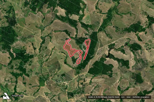 Imagem de satélite — Embargo IBAMA — Infração da Flora — Guaratinga/BA
