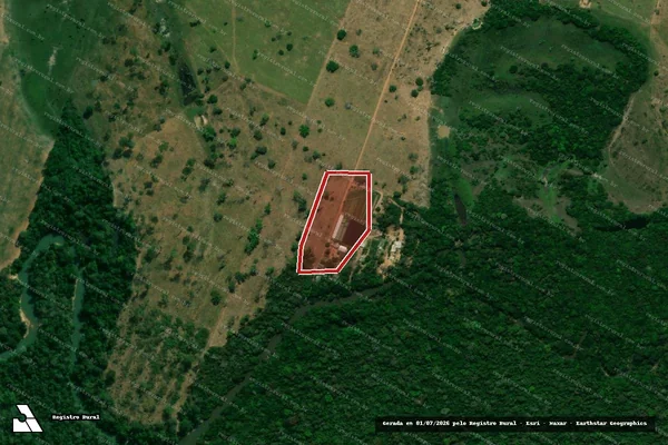 Imagem de satélite — Embargo IBAMA — Infração da Flora - Pontes e Lacerda/MT