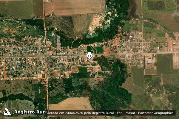 Imagem de satélite de Infração Ambiental em Novo Mundo - MT (marcador da localização)