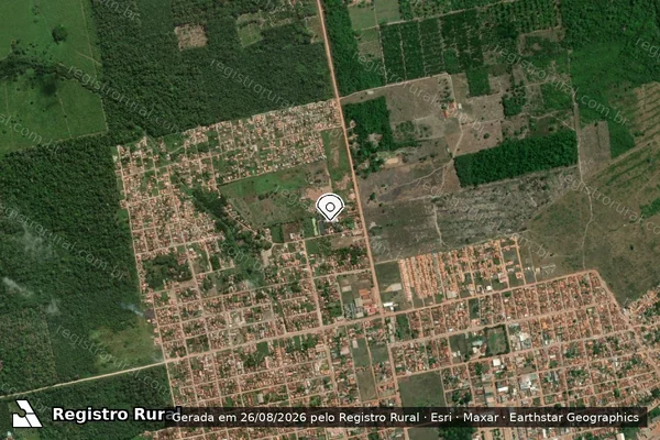 Imagem de satélite de Infração Ambiental em Tomé-Açu - PA (marcador da localização)