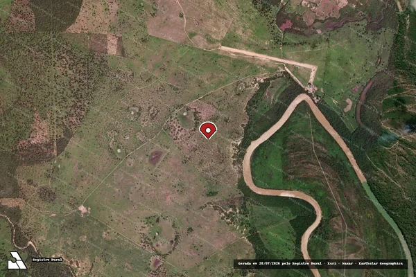 Imagem de satélite de Infração Ambiental em Pintópolis - MG (marcador da localização)