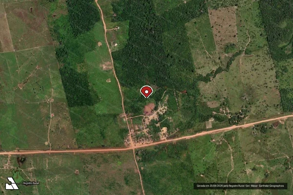 Imagem de satélite de Infração Ambiental em Uruará - PA (marcador da localização)