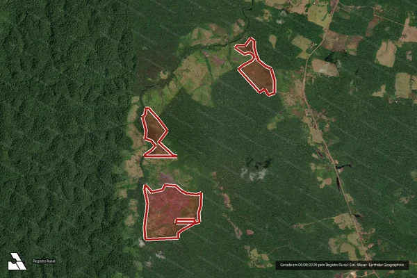Imagem de satélite — Embargo IBAMA — Infração Ambiental - Oiapoque/AP