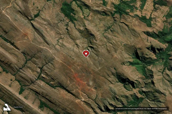 Imagem de satélite de Infração da Flora em São Roque de Minas - MG (marcador da localização)