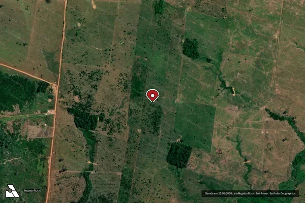 Imagem de satélite de Infração da Flora em Lábrea - AM (marcador da localização)