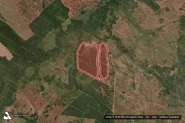 Imagem de satélite de Desmatamento em Araguaçu - TO