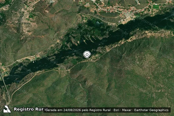 Imagem de satélite de Infração Ambiental em Canindé de São Francisco - SE (marcador da localização)