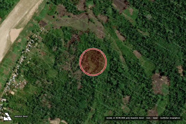 Imagem de satélite — Embargo IBAMA — Desmatamento — Porto Walter/AC