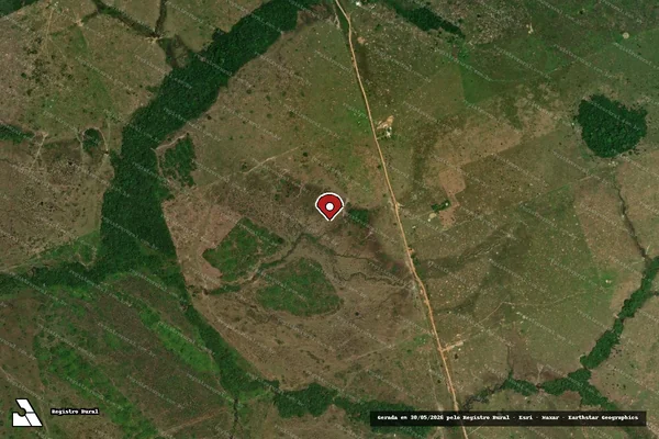 Imagem de satélite de Infração Ambiental em Boca do Acre - AM (marcador da localização)