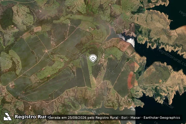 Imagem de satélite de Infração Ambiental em Campo Alegre de Goiás - GO (marcador da localização)