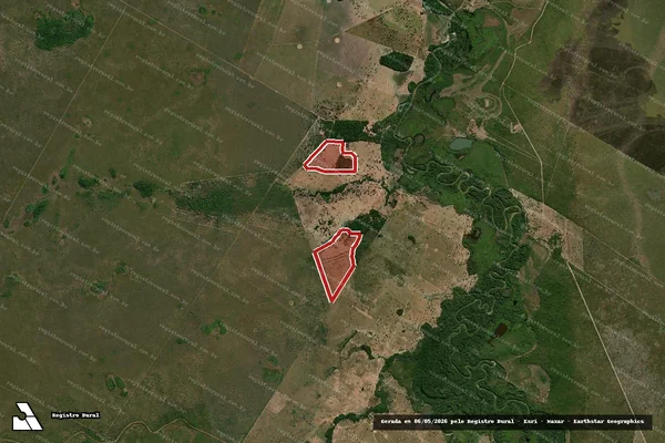 Imagem de satélite de Infração da Flora em Ribeirão Cascalheira - MT