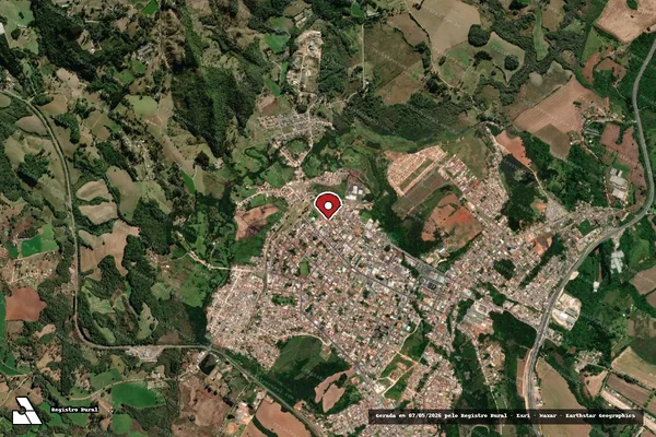 Imagem de satélite de Infração Ambiental em Piraí do Sul - PR (marcador da localização)