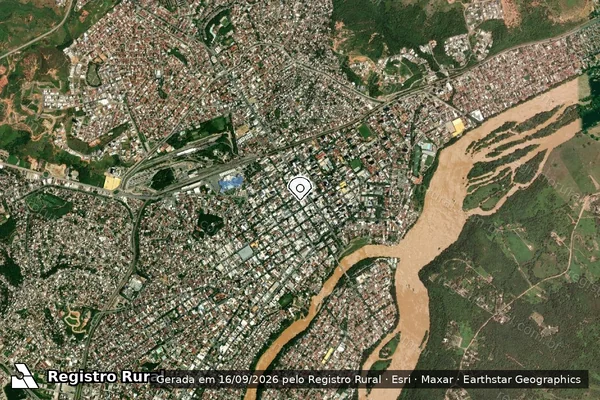 Imagem de satélite de Infração da Fauna em Governador Valadares - MG (marcador da localização)