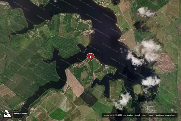 Imagem de satélite de Infração Ambiental em Aracruz - ES (marcador da localização)