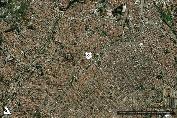 Imagem de satélite de Infração Ambiental em São Paulo - SP (marcador da localização)