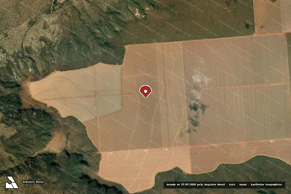 Imagem de satélite de Infração de Biopirataria(Não Classificada-Móvel) em Guarani de Goiás - GO (marcador da localização)