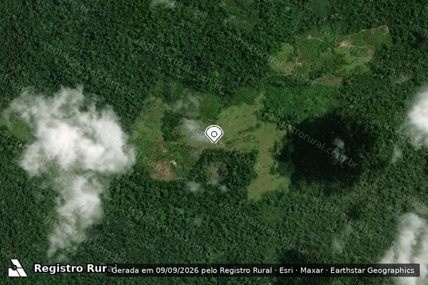 Imagem de satélite de Infração da Flora em Senador José Porfírio - PA (marcador da localização)