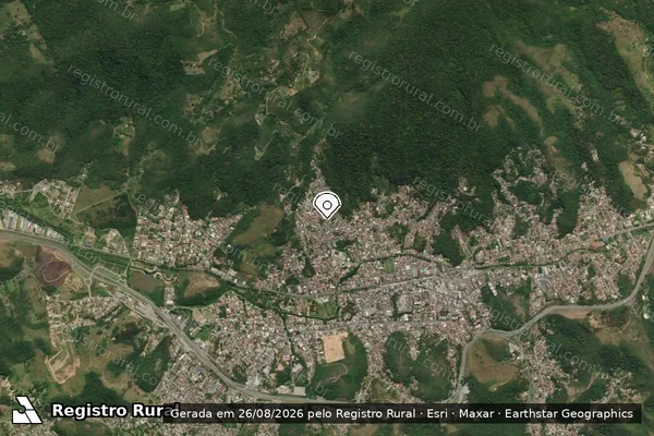 Imagem de satélite de Infração Ambiental em Rio Bonito - RJ (marcador da localização)