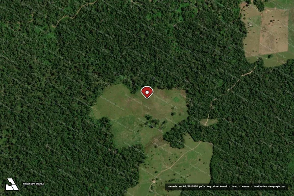 Imagem de satélite de Desmatamento em Capixaba - AC (marcador da localização)