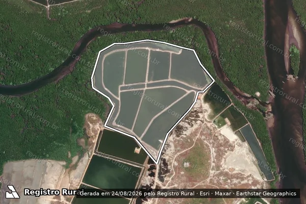 Imagem de satélite — Embargo IBAMA — Infração Ambiental — Chaval/CE