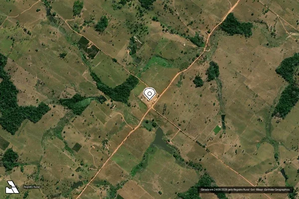 Imagem de satélite de Infração Ambiental em Espigão D'Oeste - RO (marcador da localização)