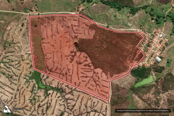 Imagem de satélite de Infração da Flora em Piquet Carneiro - CE